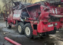 Пожежна автоцистерна пошкоджена під час ударів дронів на Харківщині